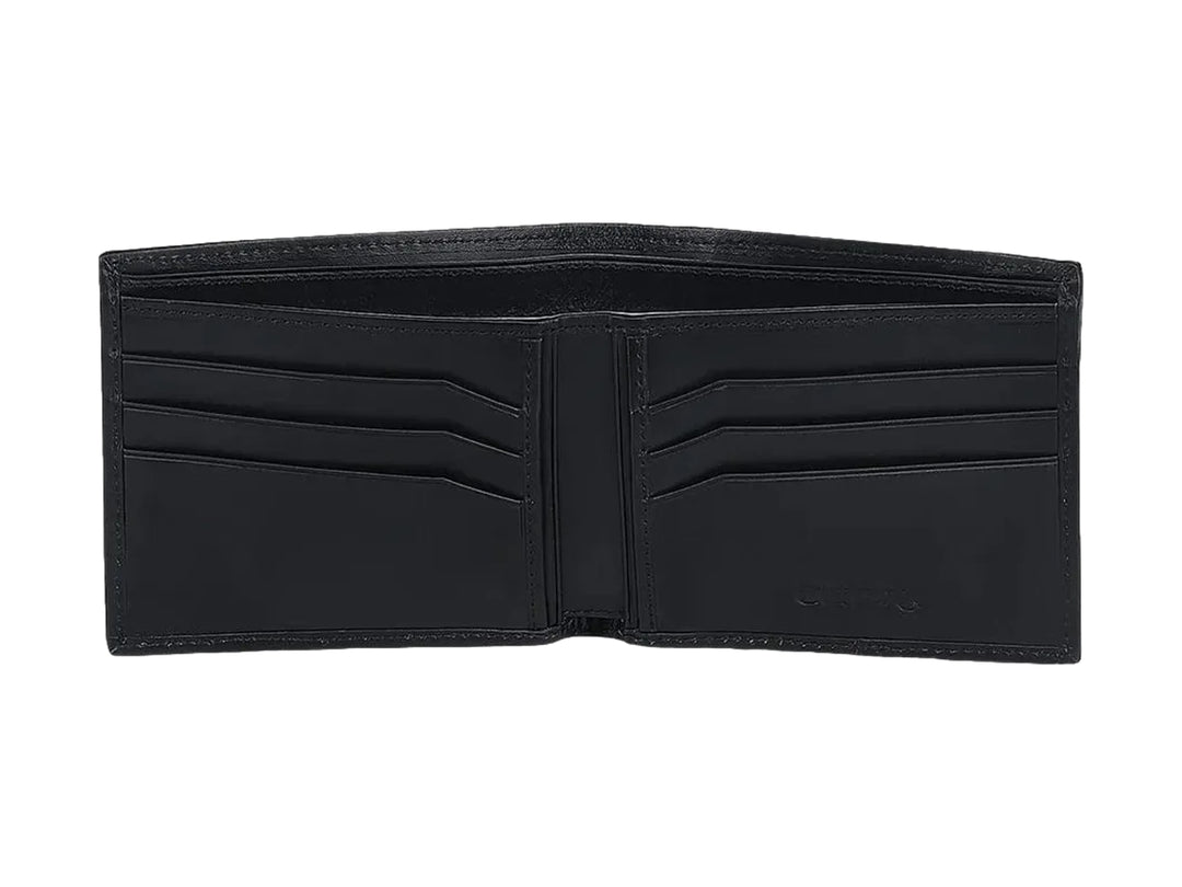 Billetera Cuadra Piel de Avestruz Negro para Hombre