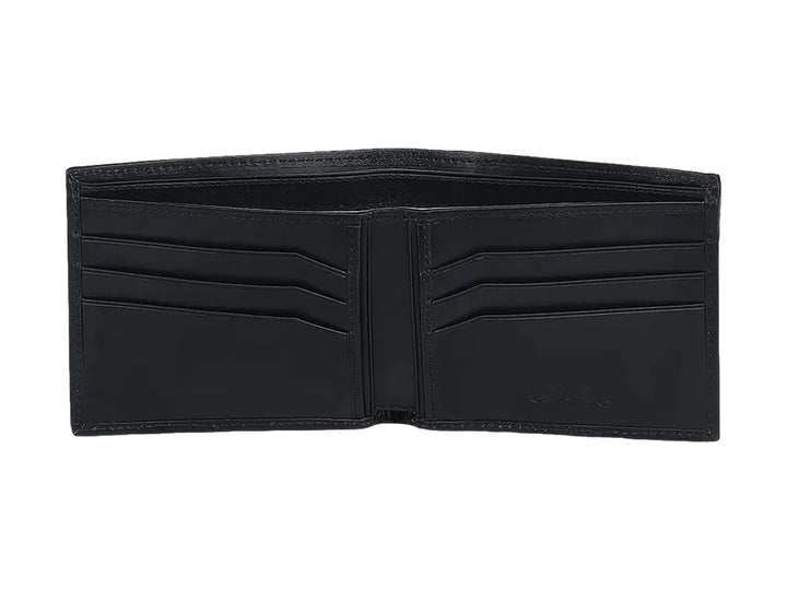 Billetera Cuadra Piel de Avestruz Negro para Hombre