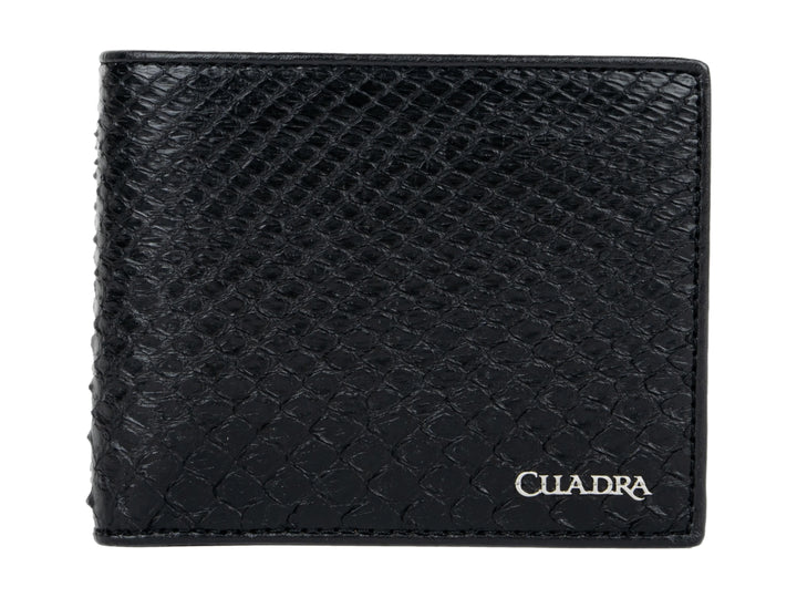 Billetera Cuadra Piel de Pitón Negro para Hombre