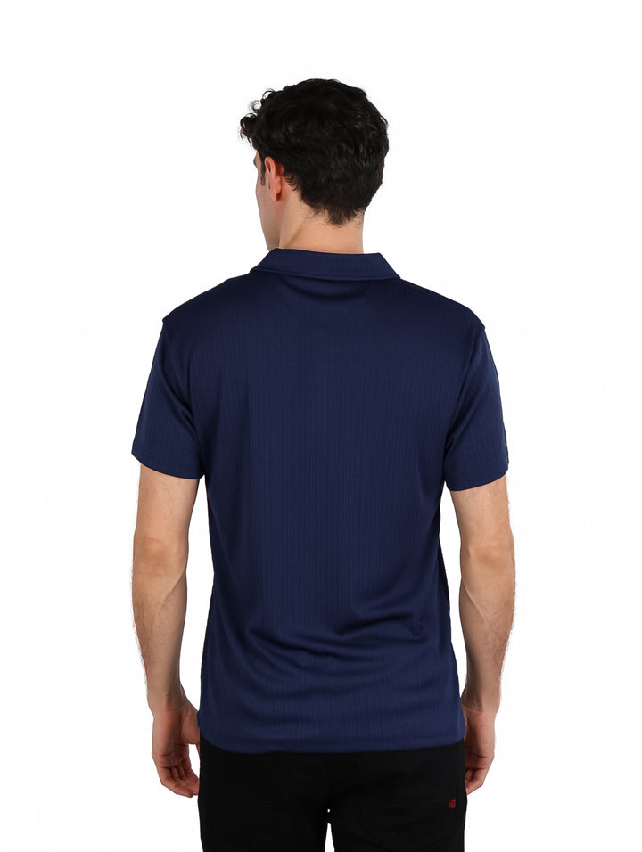 Playera Polo ATOK Navy con Textura para Hombre