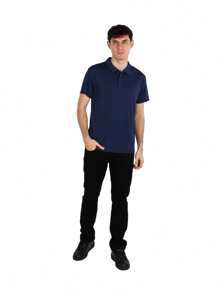 Playera Polo ATOK Navy con Textura para Hombre
