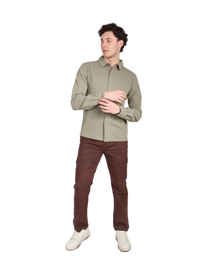 Camisa ATOK Manga Larga Verde para Hombre