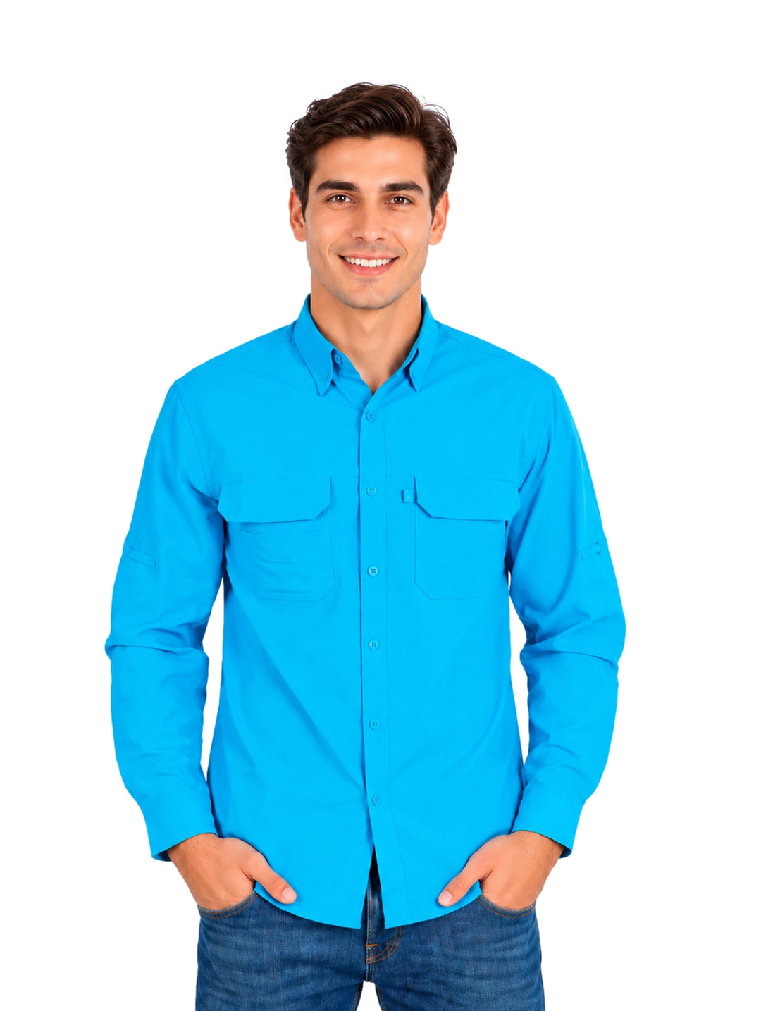 CAMISA UNGA COLOR ECHO BLUE PARA CABALLERO