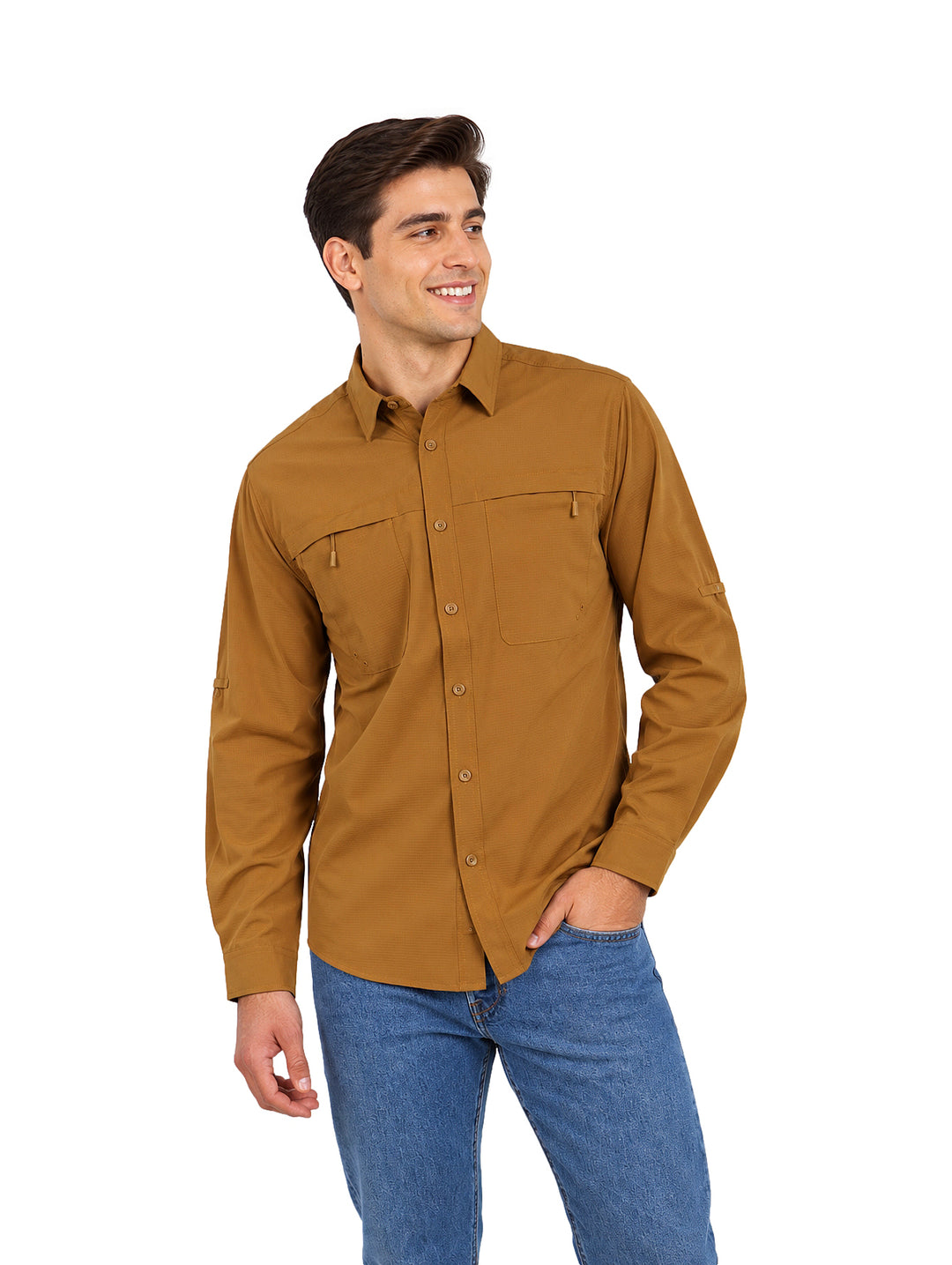 CAMISA UNGA COLOR BRONCE PARA CABALLERO