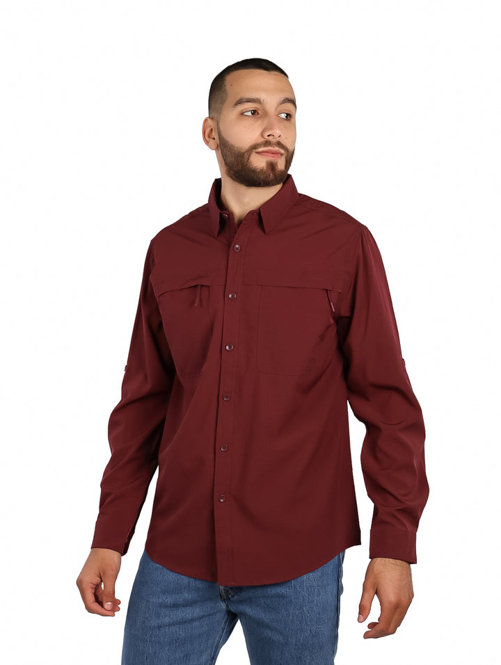 Camisa Outdoor UNGA Manga Larga Color Uva Grape para Hombre