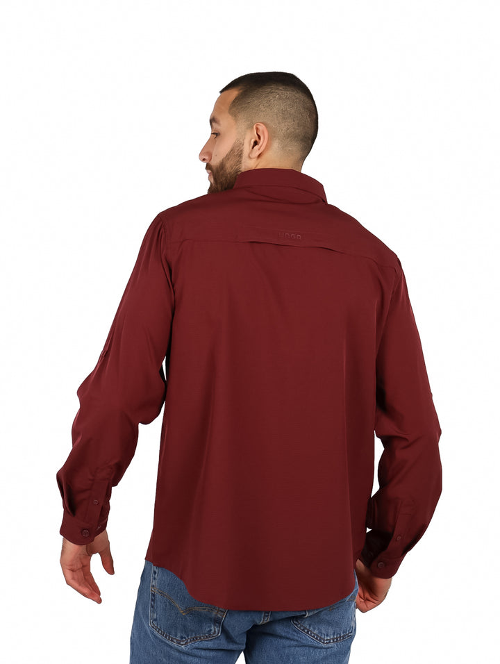 Camisa Outdoor UNGA Manga Larga Color Uva Grape para Hombre