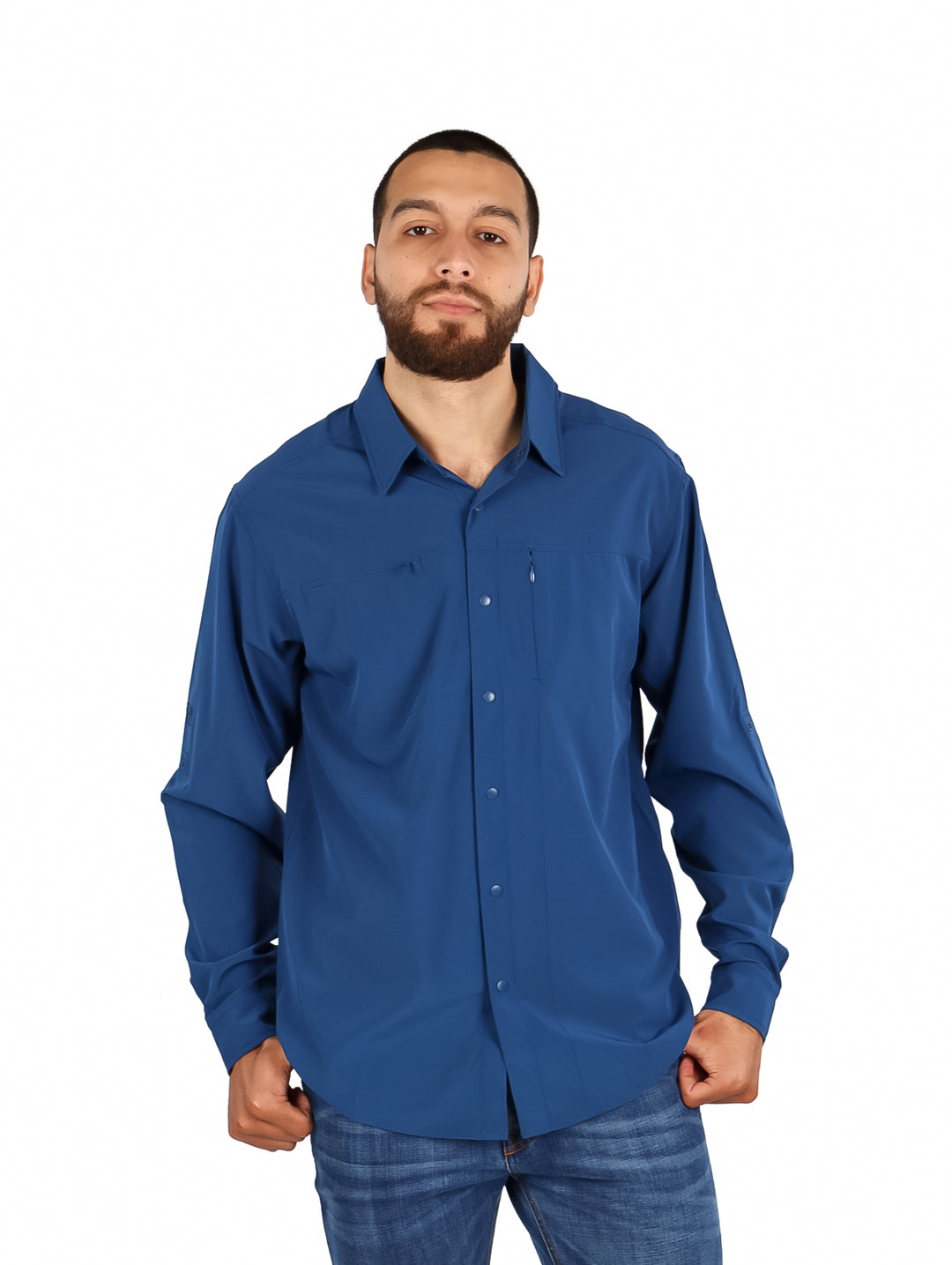 Camisa UNGA Outdoor Blue Life Manga Larga para Hombre