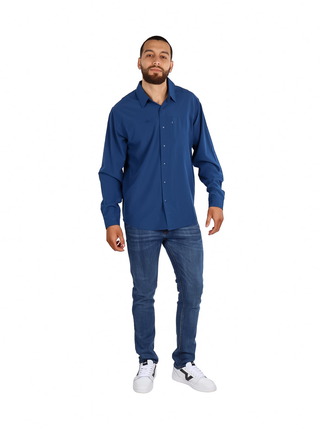 Camisa UNGA Outdoor Blue Life Manga Larga para Hombre