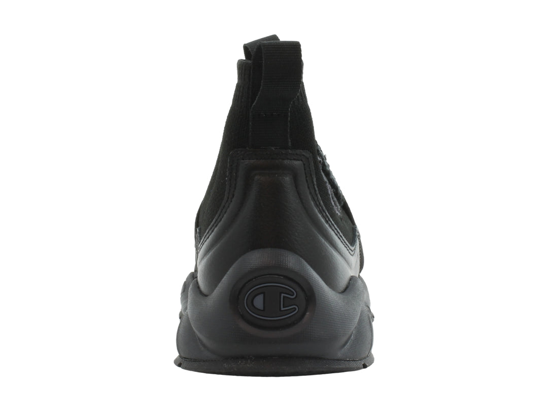 Tenis deportivos Champion color negro, estilo slip-on con banda elástica y suela gruesa.