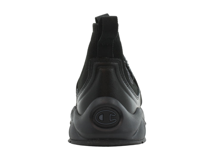 Tenis deportivos Champion color negro, estilo slip-on con banda elástica y suela gruesa.