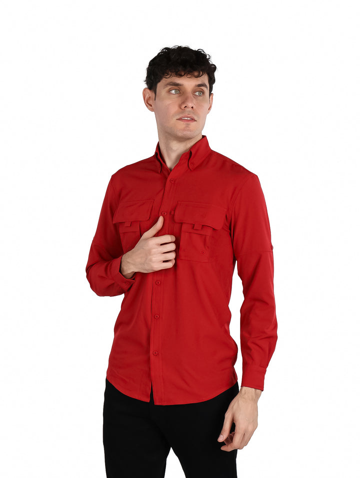 Camisa UNGA Manga Larga Blood Red para Hombre