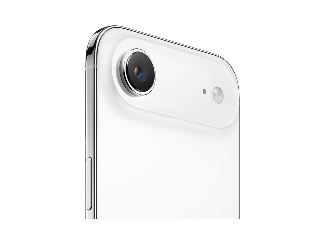 Vista posterior y frontal de un iPhone 17 Air en color blanco con acabado brillante.