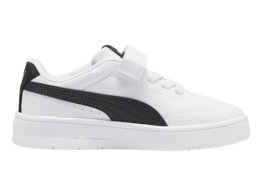 Tenis PUMA Court Classic Clean Blanco y Negro para Niño