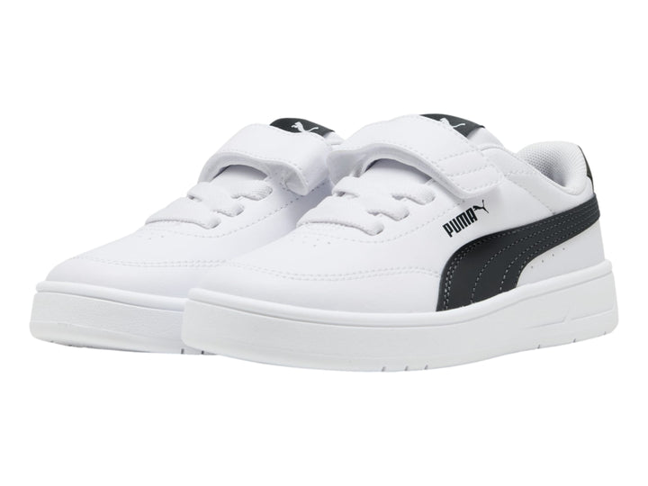 Tenis PUMA Court Classic Clean Blanco y Negro para Niño