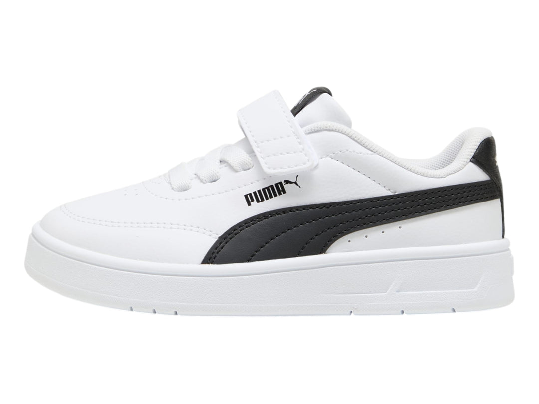 Tenis PUMA Court Classic Clean Blanco y Negro para Niño