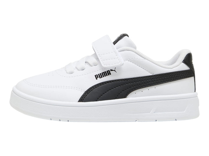 Tenis PUMA Court Classic Clean Blanco y Negro para Niño