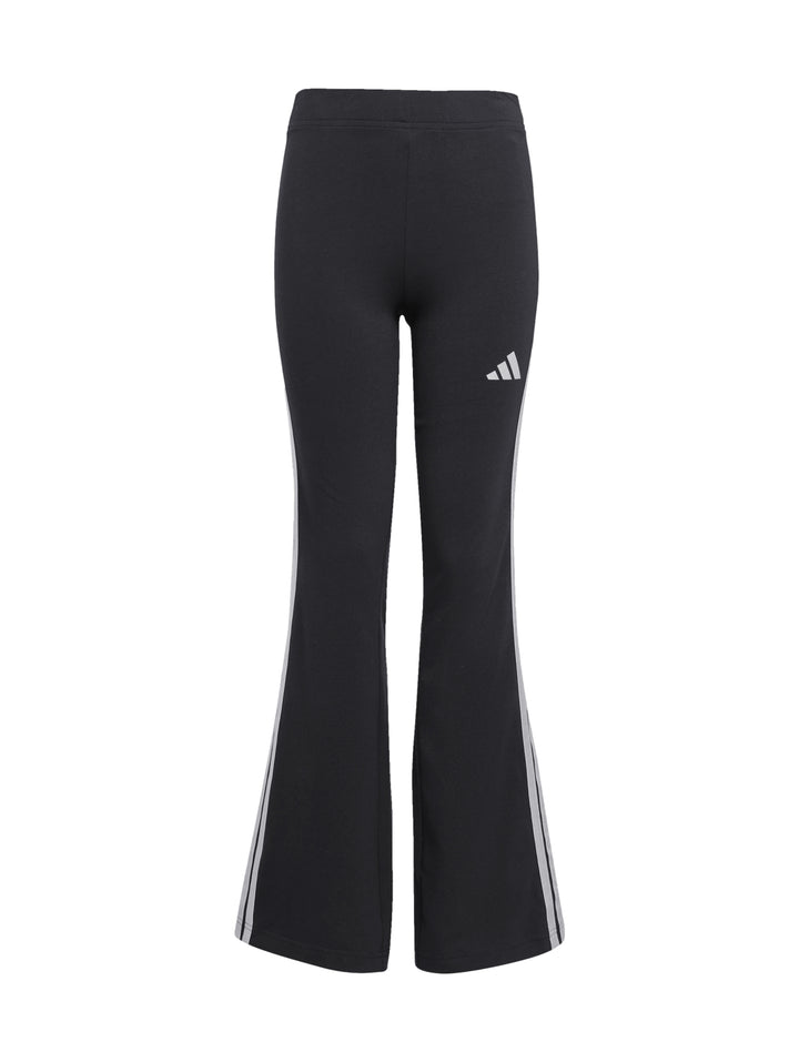 Conjunto deportivo Adidas negro para Mujer, incluye chaqueta y pantalón con rayas plateadas laterales.