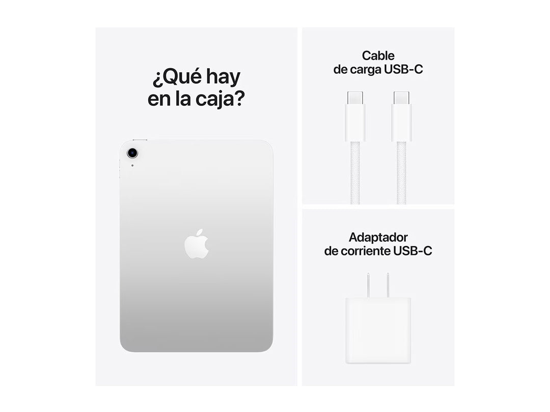 Tablet Apple iPad de color gris con pantalla frontal encendida mostrando fondo colorido.