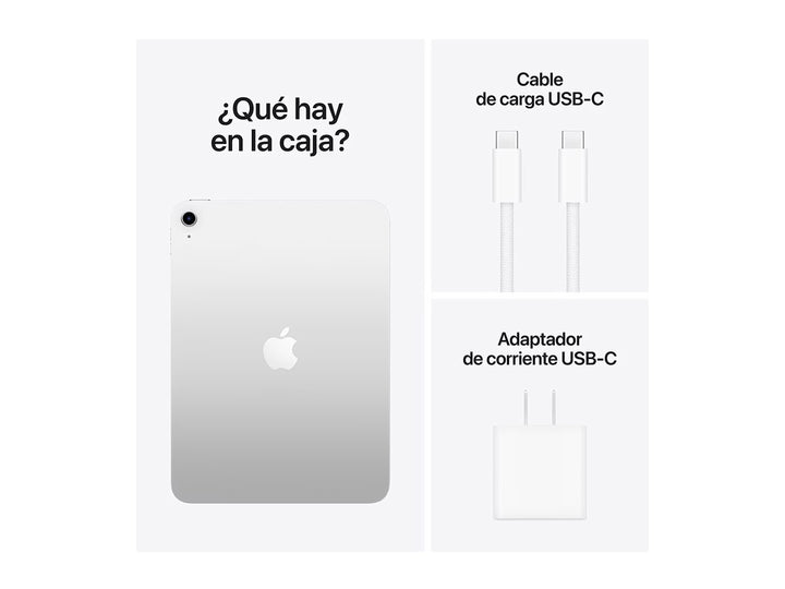Tablet Apple iPad de color gris con pantalla frontal encendida mostrando fondo colorido.