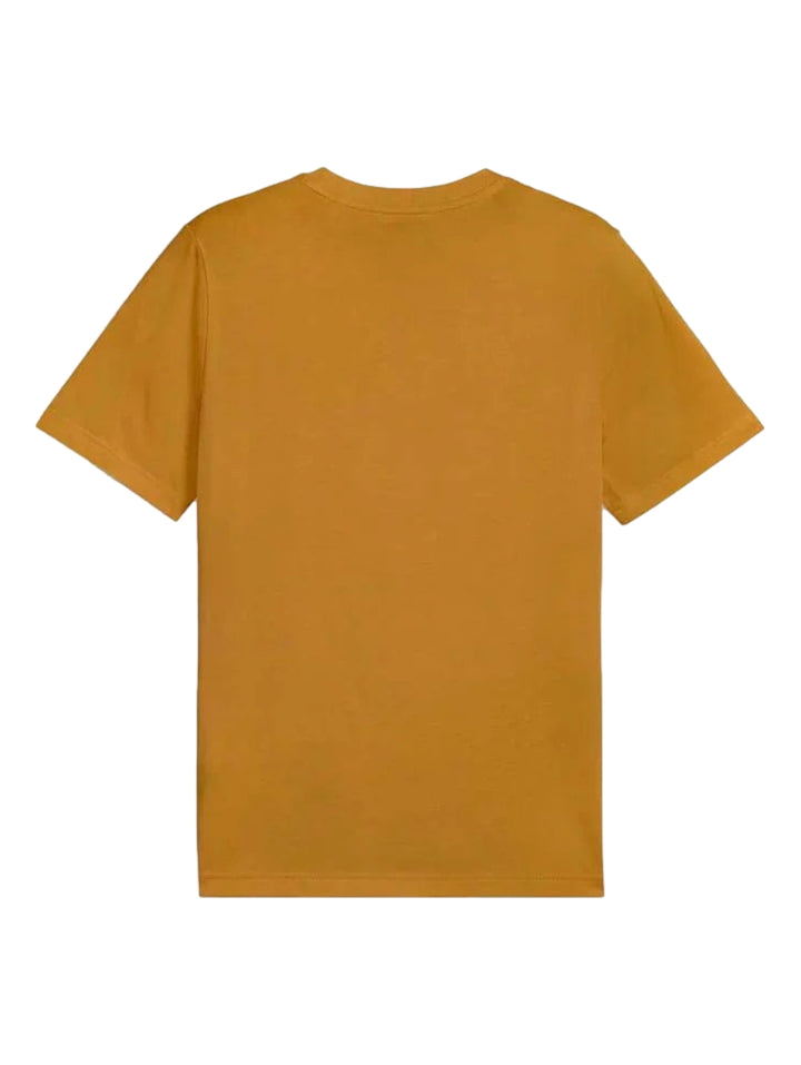 Playera PUMA de color honey butter con cuello redondo y logotipo blanco pequeño en el pecho.