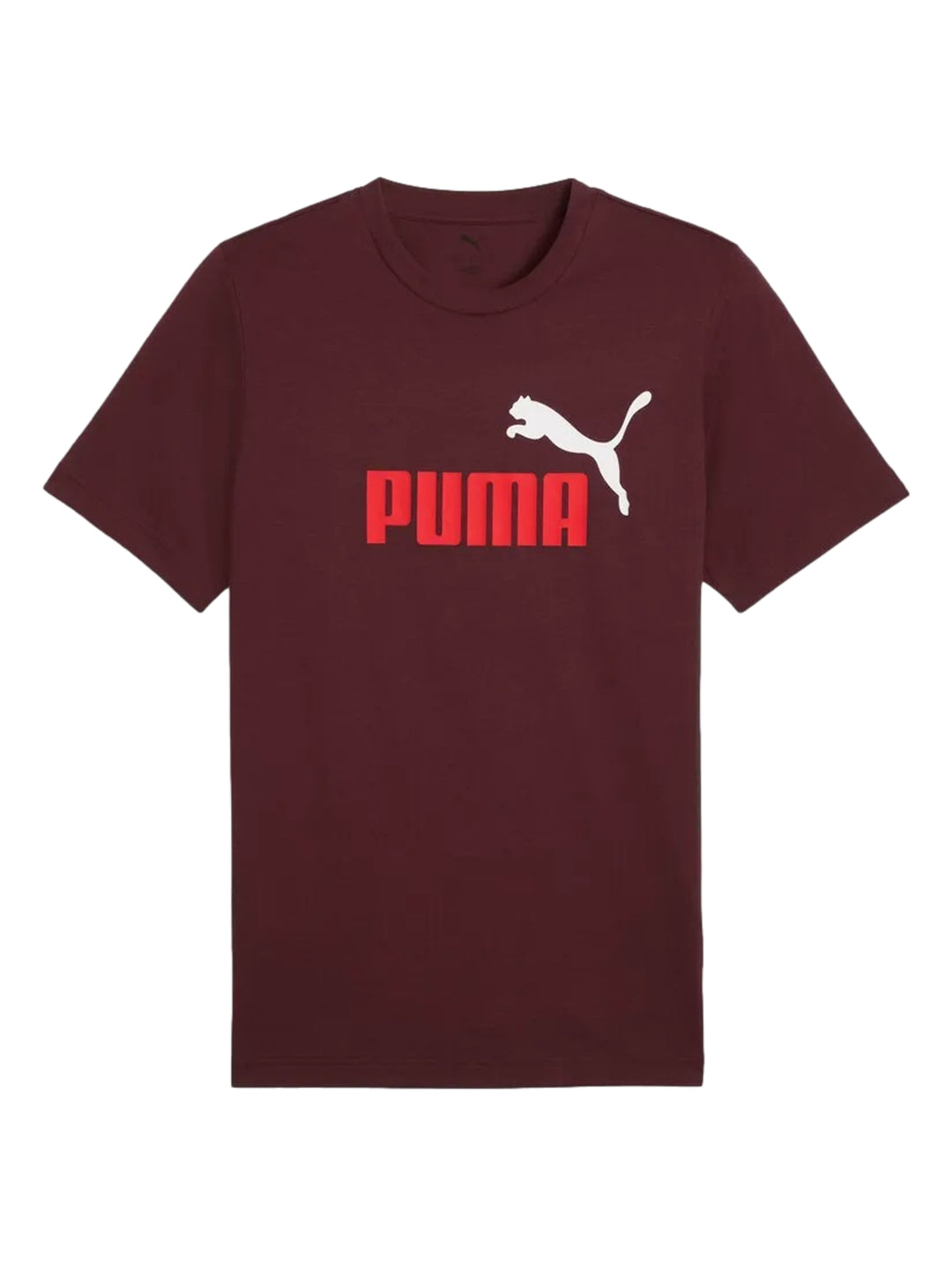 Playera PUMA de color guinda con logotipo blanco y rojo en el pecho.