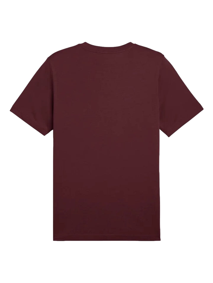 Playera PUMA de color guinda con logotipo blanco y rojo en el pecho.
