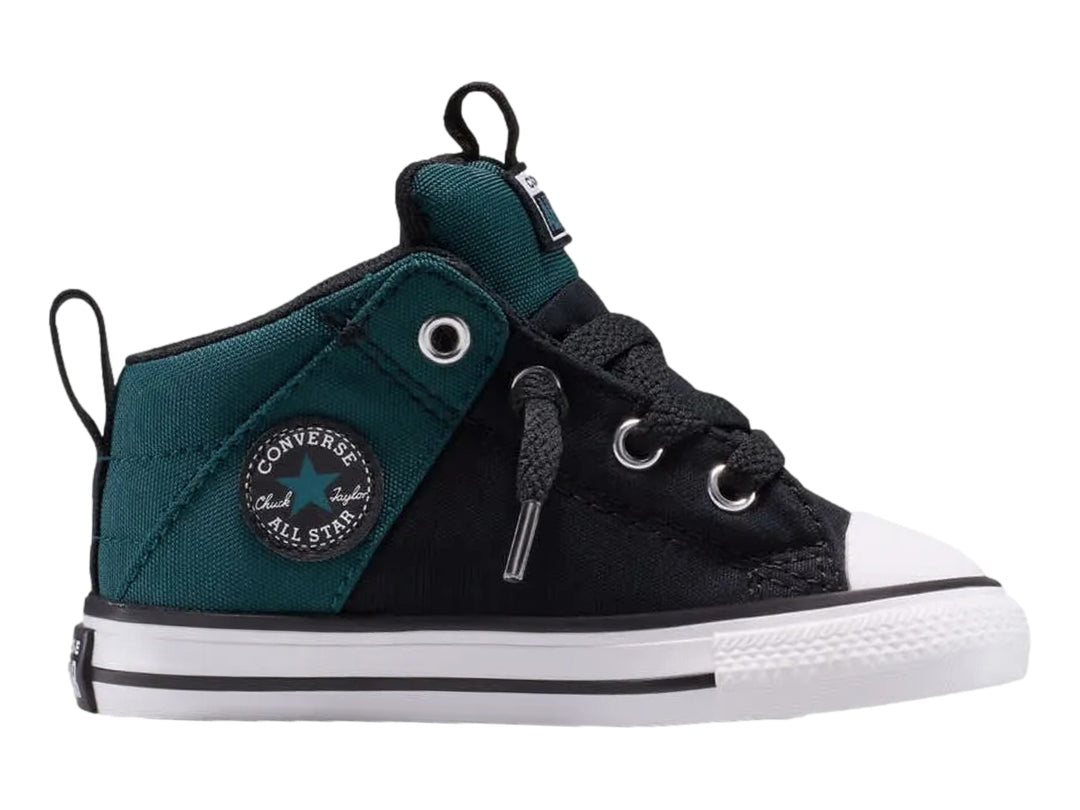 Tenis Converse Chuck Taylor All Star Axel en colores verde oscuro y negro con suela blanca.