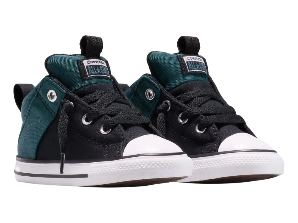 Tenis Converse Chuck Taylor All Star Axel en colores verde oscuro y negro con suela blanca.