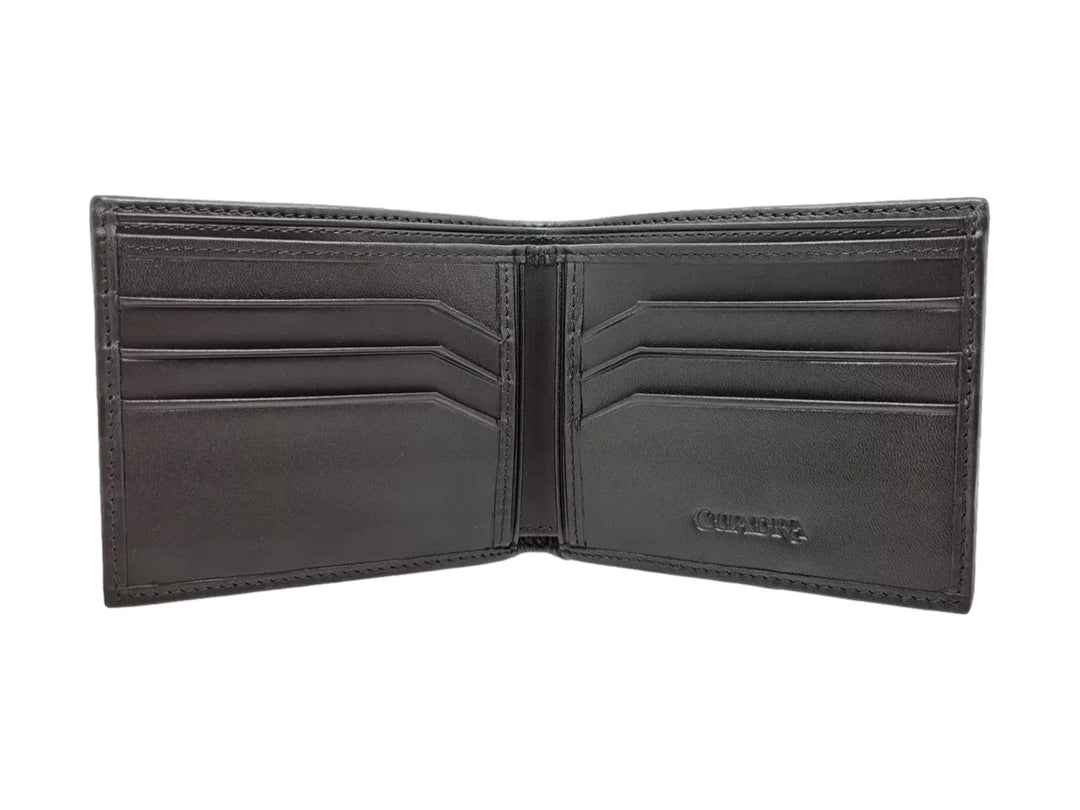 Billetera Cuadra Piel de Mantarraya Negro para Hombre
