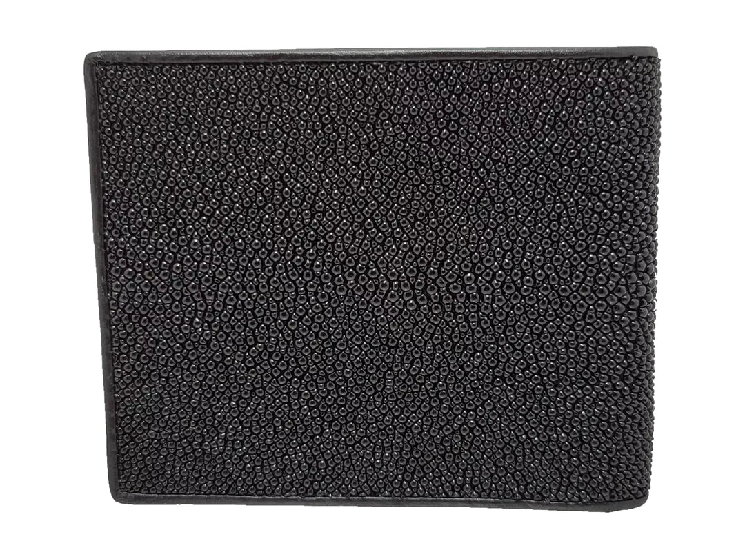 Billetera Cuadra Piel de Mantarraya Negro para Hombre