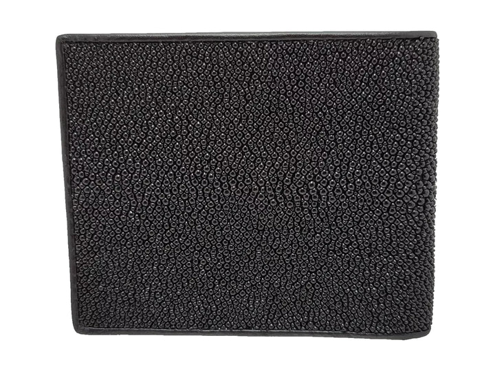 Billetera Cuadra Piel de Mantarraya Negro para Hombre