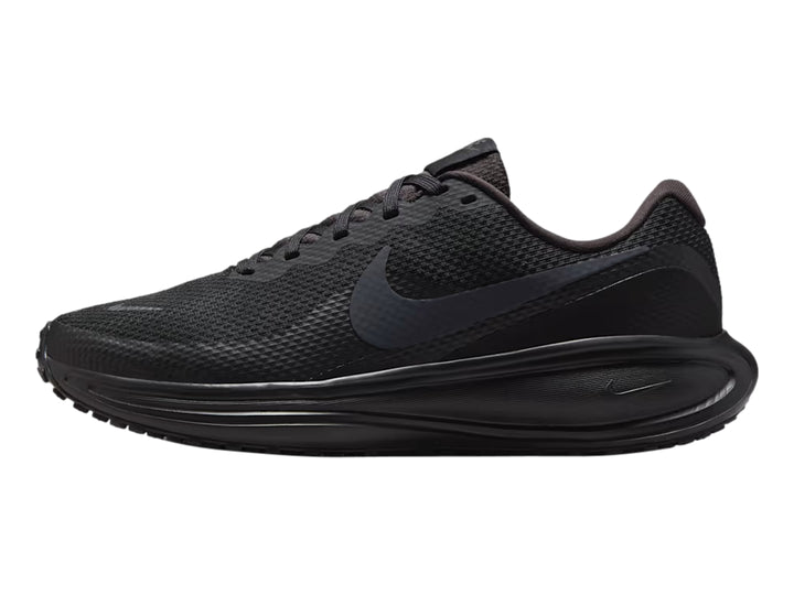 Tenis deportivos Nike Revolution 8 en color negro y antracita con malla transpirable y suela de espuma.