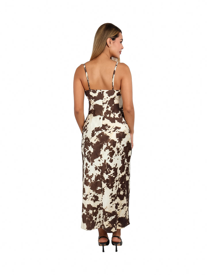 Vestido HS Animal Print Café para Mujer