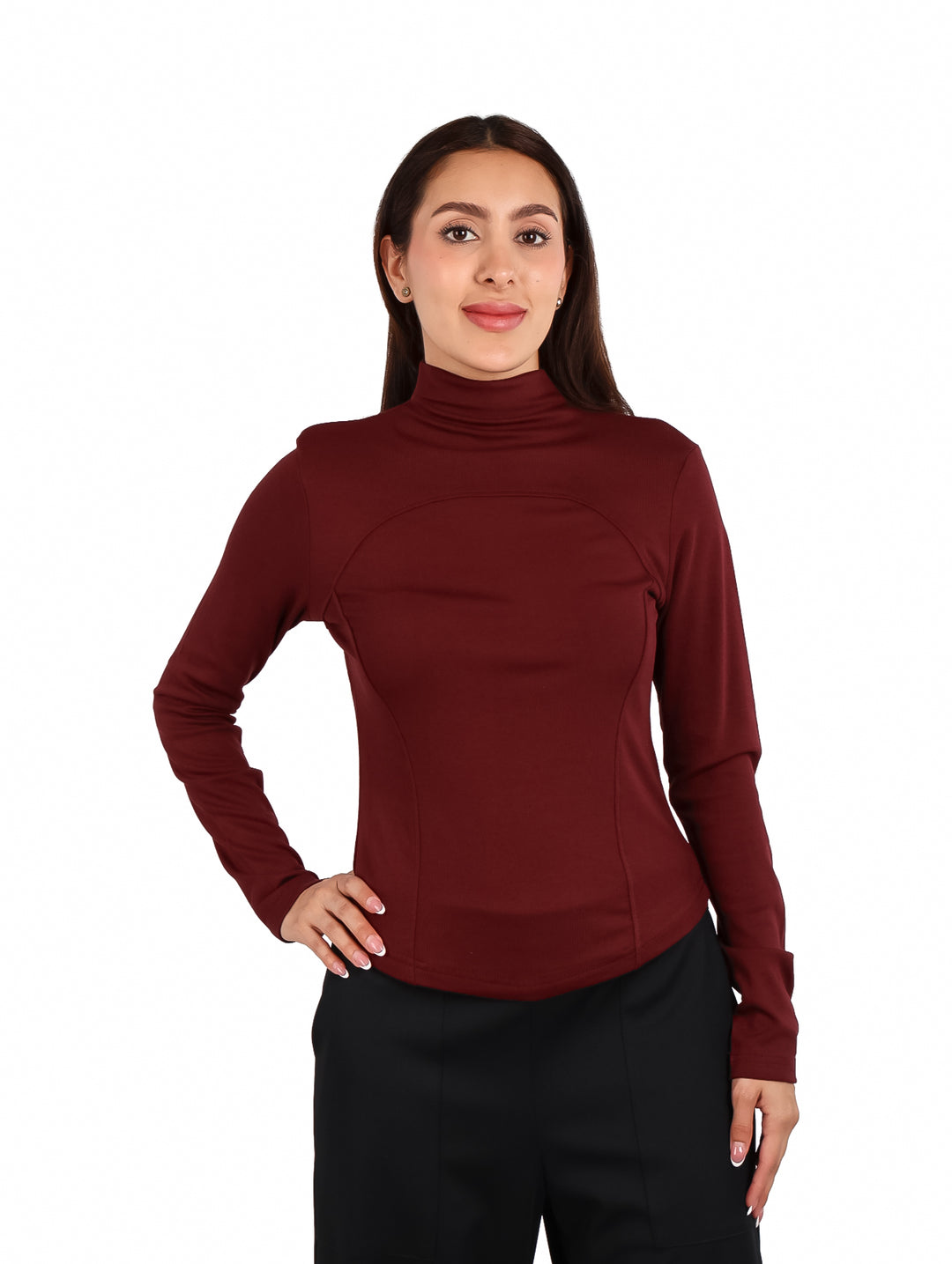 Blusa HS Manga Larga Tinto para Mujer