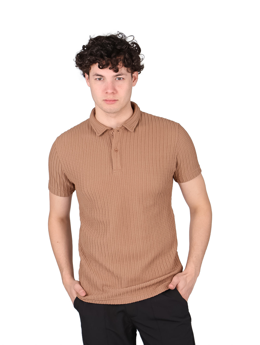 Playera Polo Authentic Lyon Color Kaki para Hombre