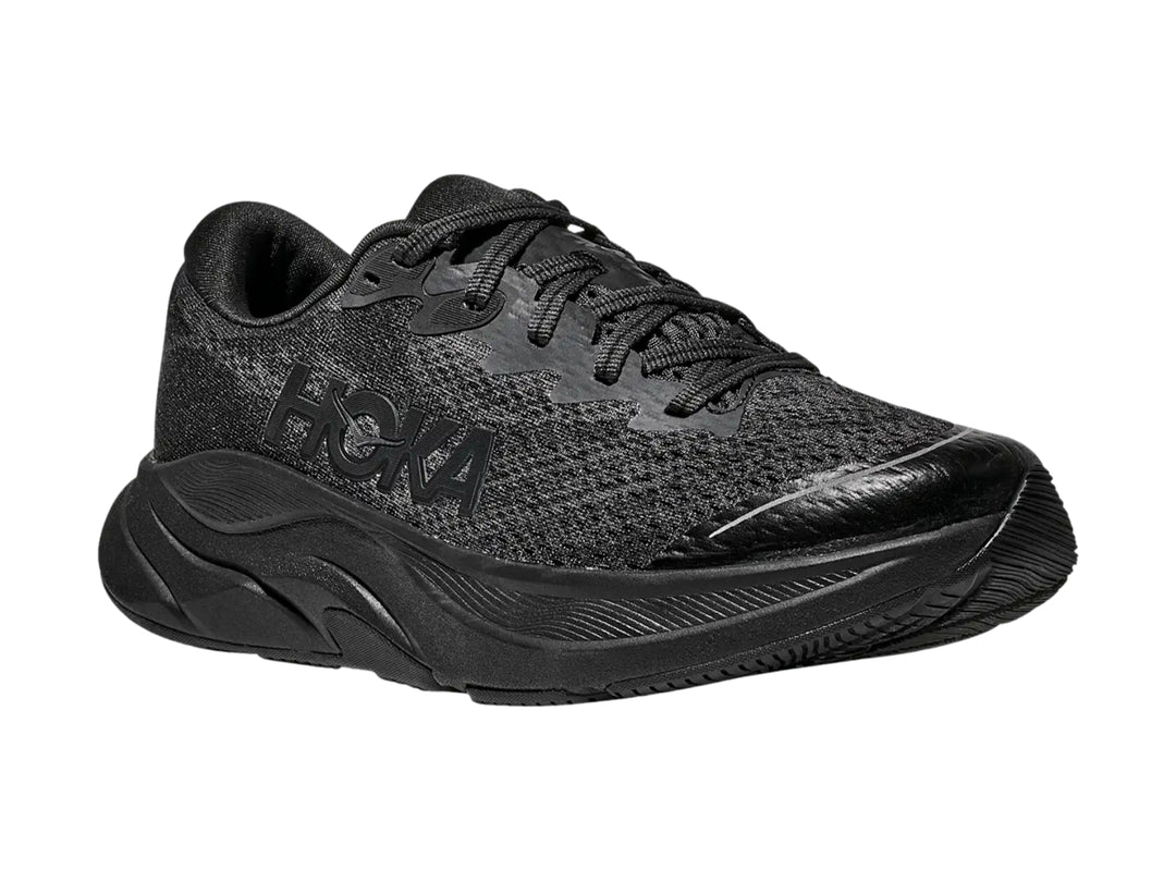 Tenis deportivos HOKA Rincon 4 para Niño en color negro con suela gruesa y malla transpirable.