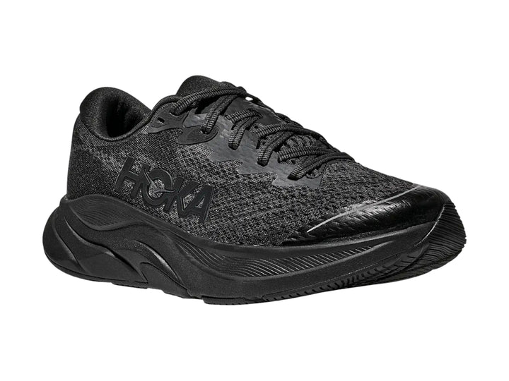 Tenis deportivos HOKA Rincon 4 para Niño en color negro con suela gruesa y malla transpirable.
