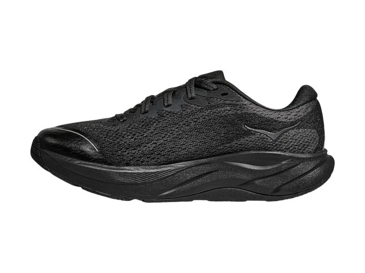 Tenis deportivos HOKA Rincon 4 para Niño en color negro con suela gruesa y malla transpirable.