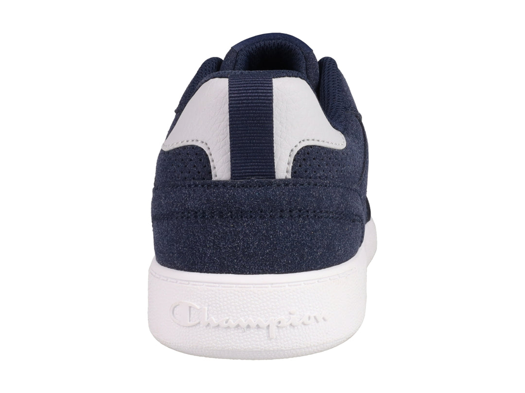 Tenis deportivos Champion en color azul marino con suela blanca y detalles en gris.