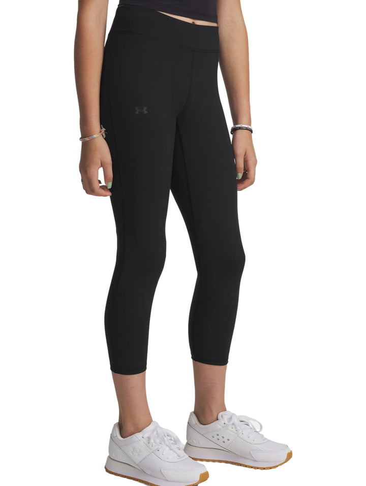 Leggings deportivos negros Under Armour de corte al tobillo y ajuste ceñido.