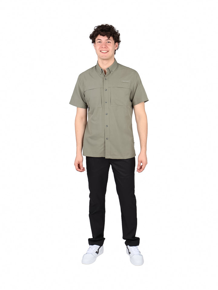 Camisa Eddie Bauer Rainier Ripstop Verde Oliva para Hombre