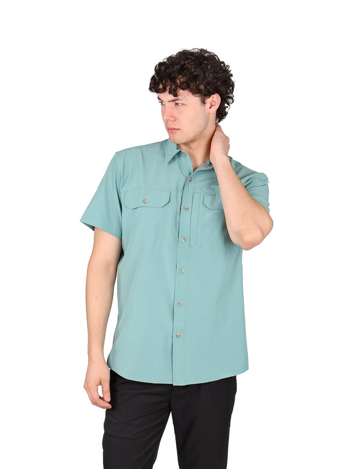 Camisa Eddie Bauer Atlas Exploration Verde Grisáceo para Hombre