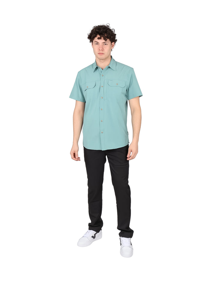 Camisa Eddie Bauer Atlas Exploration Verde Grisáceo para Hombre