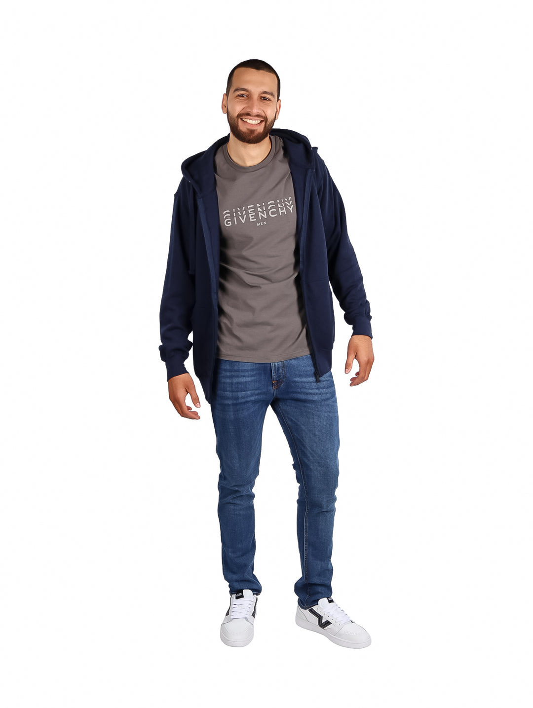 Sudadera Vertical Eagle Navy con Gorro para Hombre