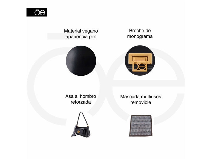 Bolsa de Hombro Cloe Negro para Mujer