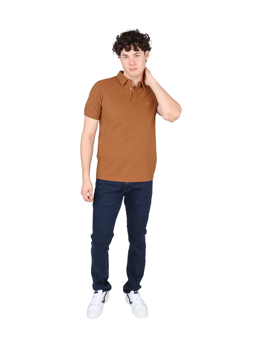 Playera Polo Carven Color Camel para Hombre