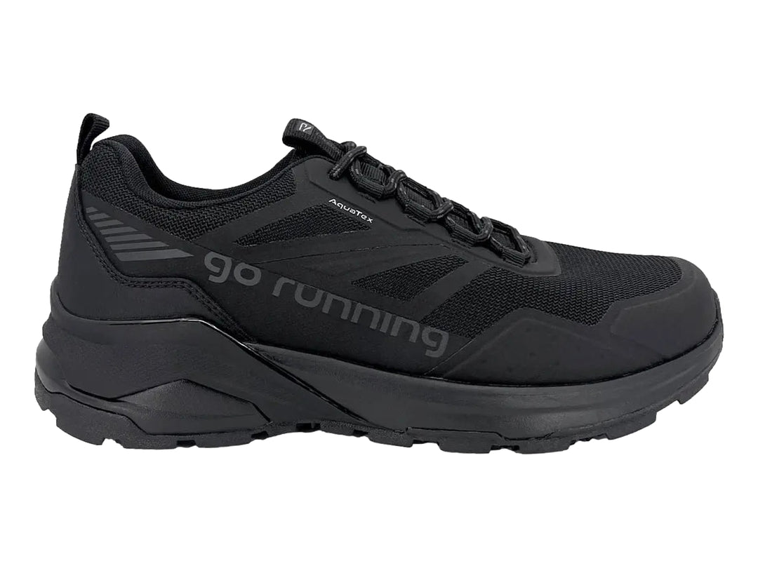 Tenis deportivos Rebounce modelo 24 AO812 en color negro total con suela robusta y diseño moderno.
