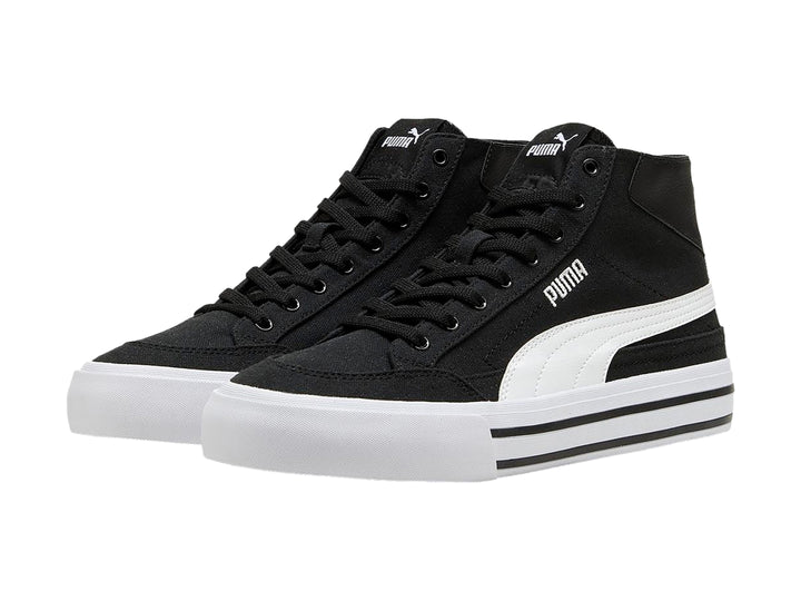 Tenis PUMA Court Classic Vulc Mid Negro y Blanco para Mujer