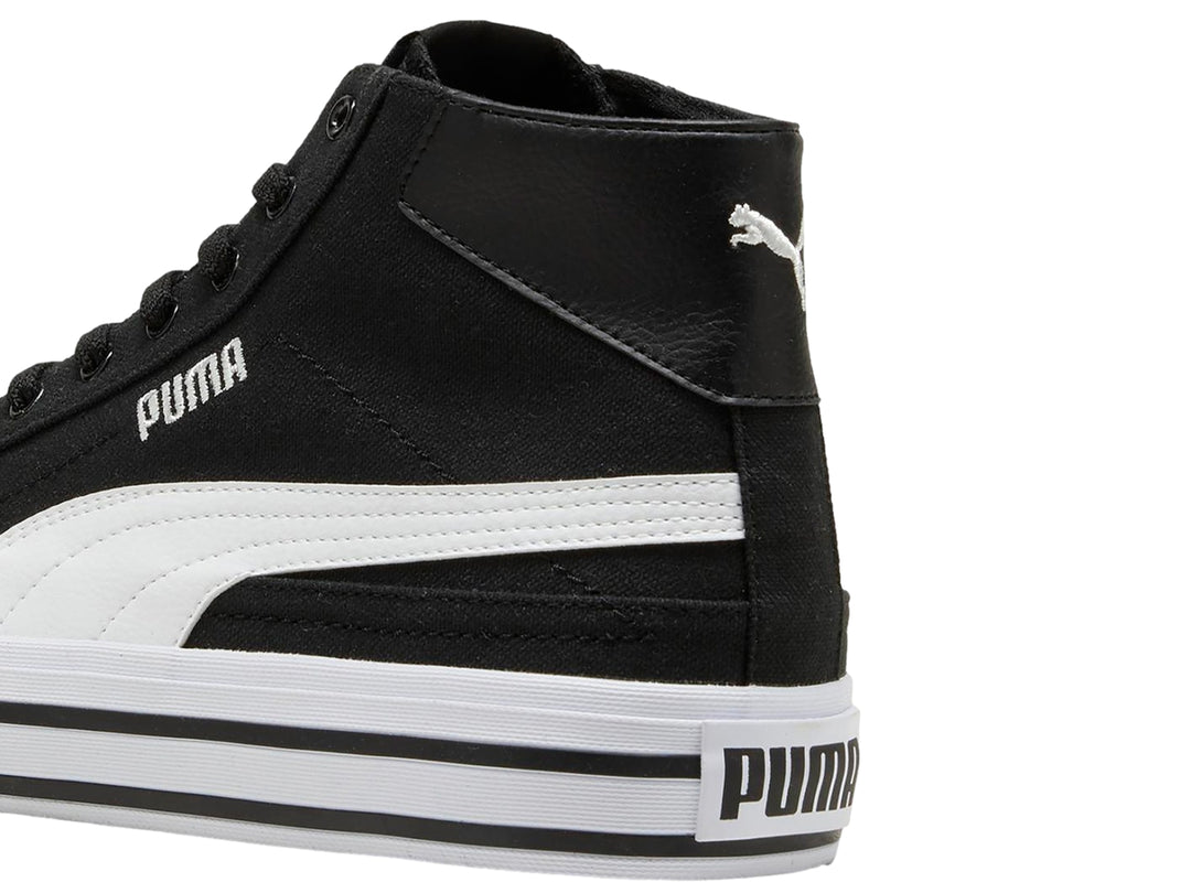 Tenis PUMA Court Classic Vulc Mid Negro y Blanco para Mujer