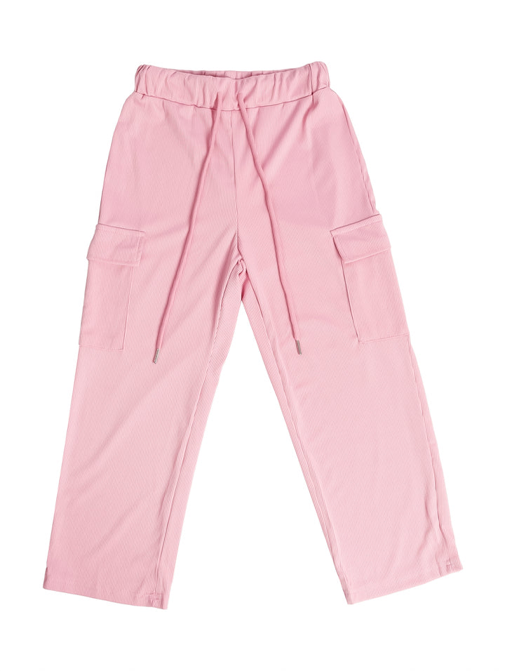 Chaqueta rosa de manga larga con cierre frontal para niña.